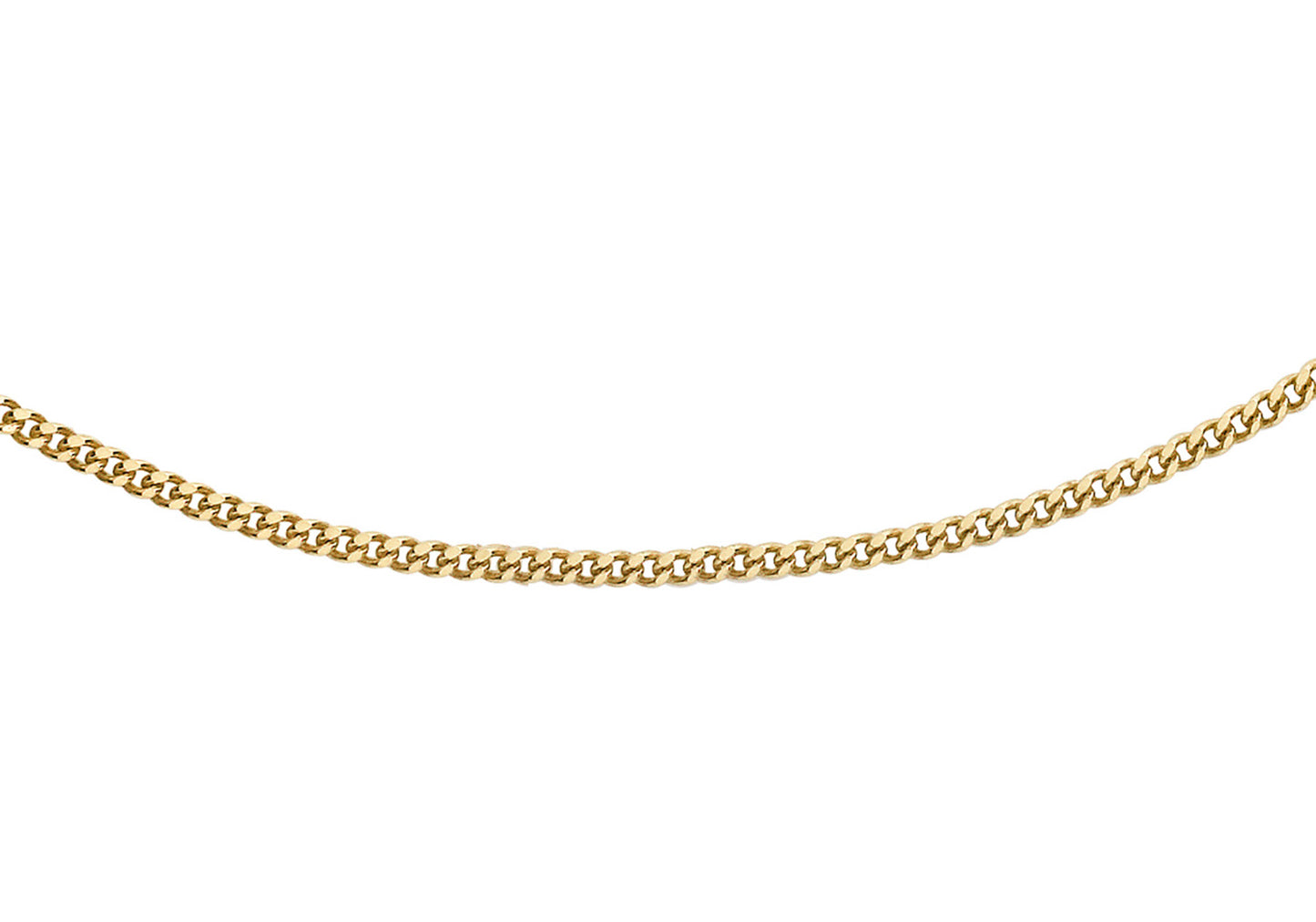 9K Yellow Gold 25 Diamond Cut Curb Chain 40cm