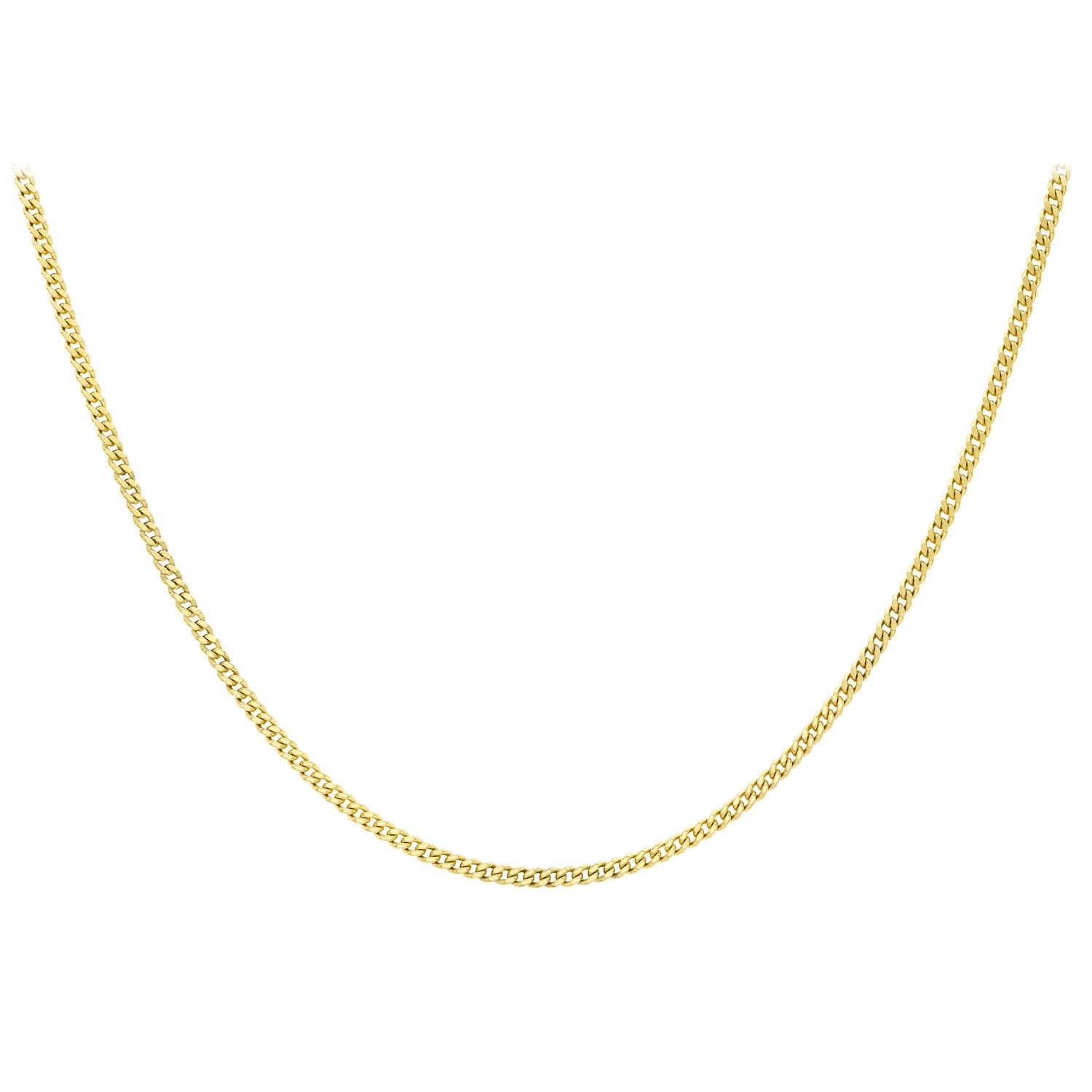 9K Yellow Gold 40 Diamond Cut Curb Chain 46cm