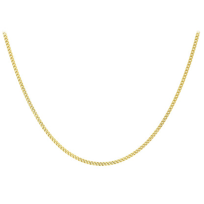 9K Yellow Gold 40 Diamond Cut Curb Chain 46cm