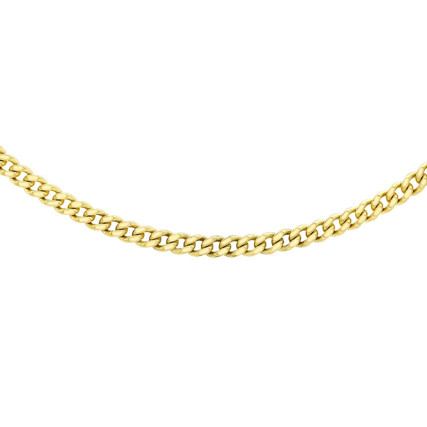 9K Yellow Gold Solid Cut Curb Chain 50cm