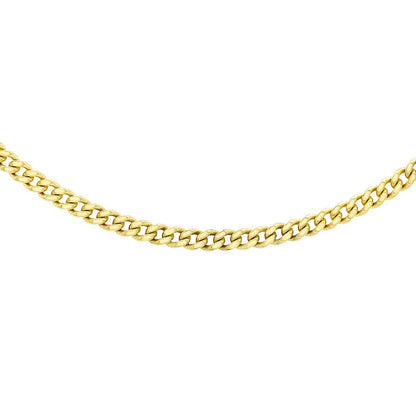 9K Yellow Gold Solid Cut Curb Chain 50cm