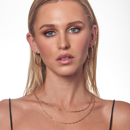 9K Yellow Gold Paper Chain Necklace 50 cm