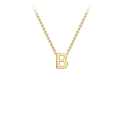 9K Gold Initial Adjustable Letter Necklace 38-43cm — B, 9kt YG