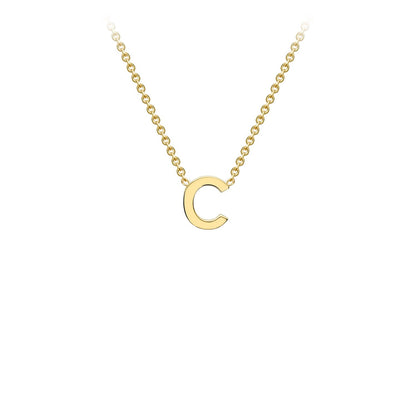 9K Gold Initial Adjustable Letter Necklace 38-43cm — C, 9kt YG