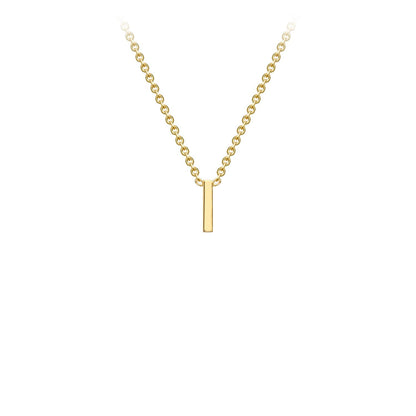 9K Gold Initial Adjustable Letter Necklace 38-43cm — I, 9kt YG