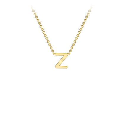 9K Gold Initial Adjustable Letter Necklace 38-43cm — Z, 9kt YG