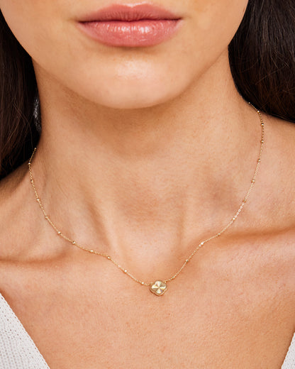 9K Yellow Gold Rainbow Petal Necklace 40-45cm