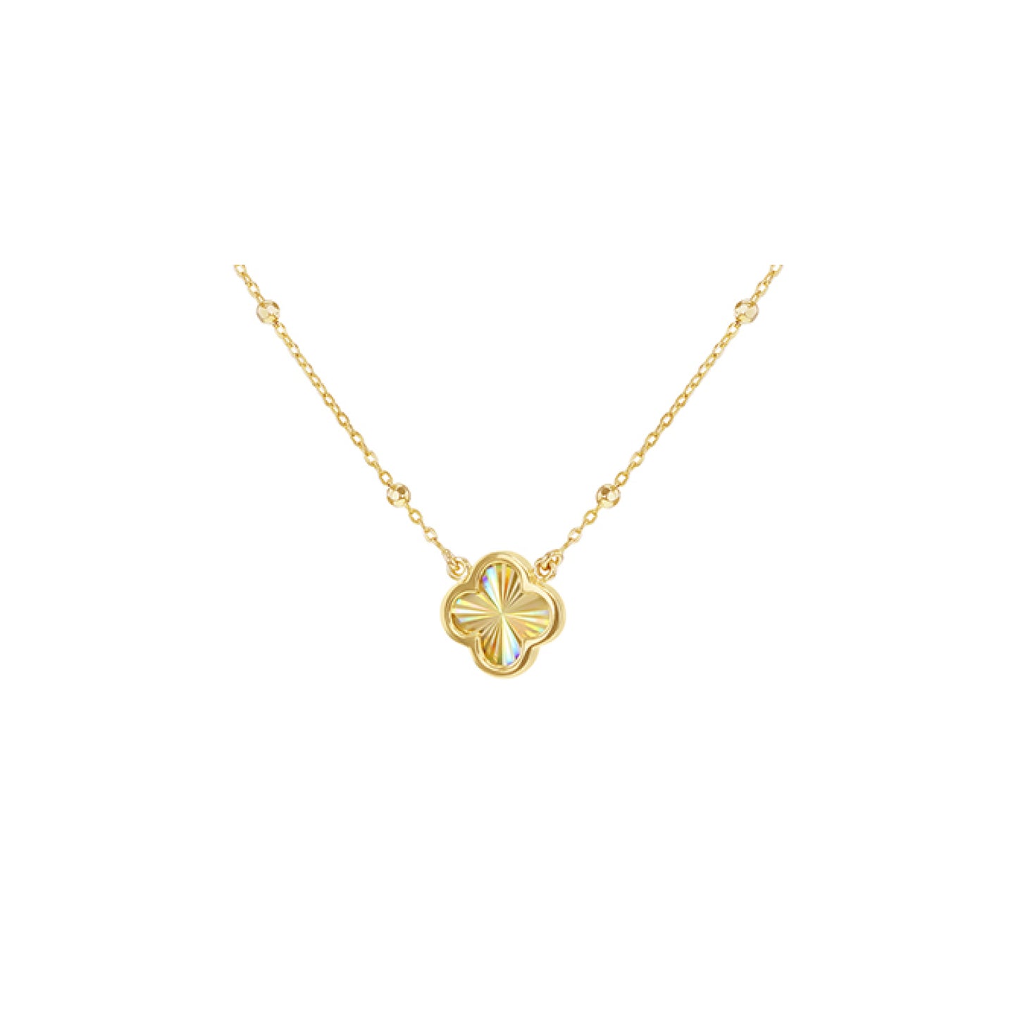 9K Yellow Gold Rainbow Petal Necklace 40-45cm