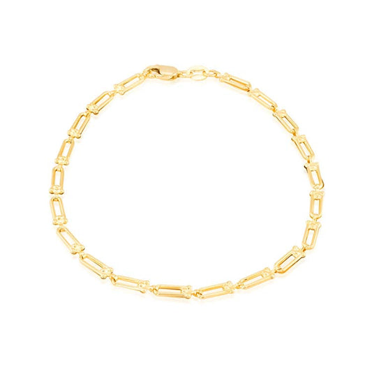 9K Yellow Gold Mini Industrial Chain Bracelet 18cm