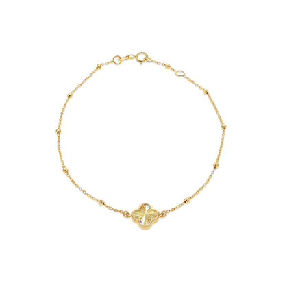 9K Yellow Gold Rainbow Petal Bracelet 17.8-19cm