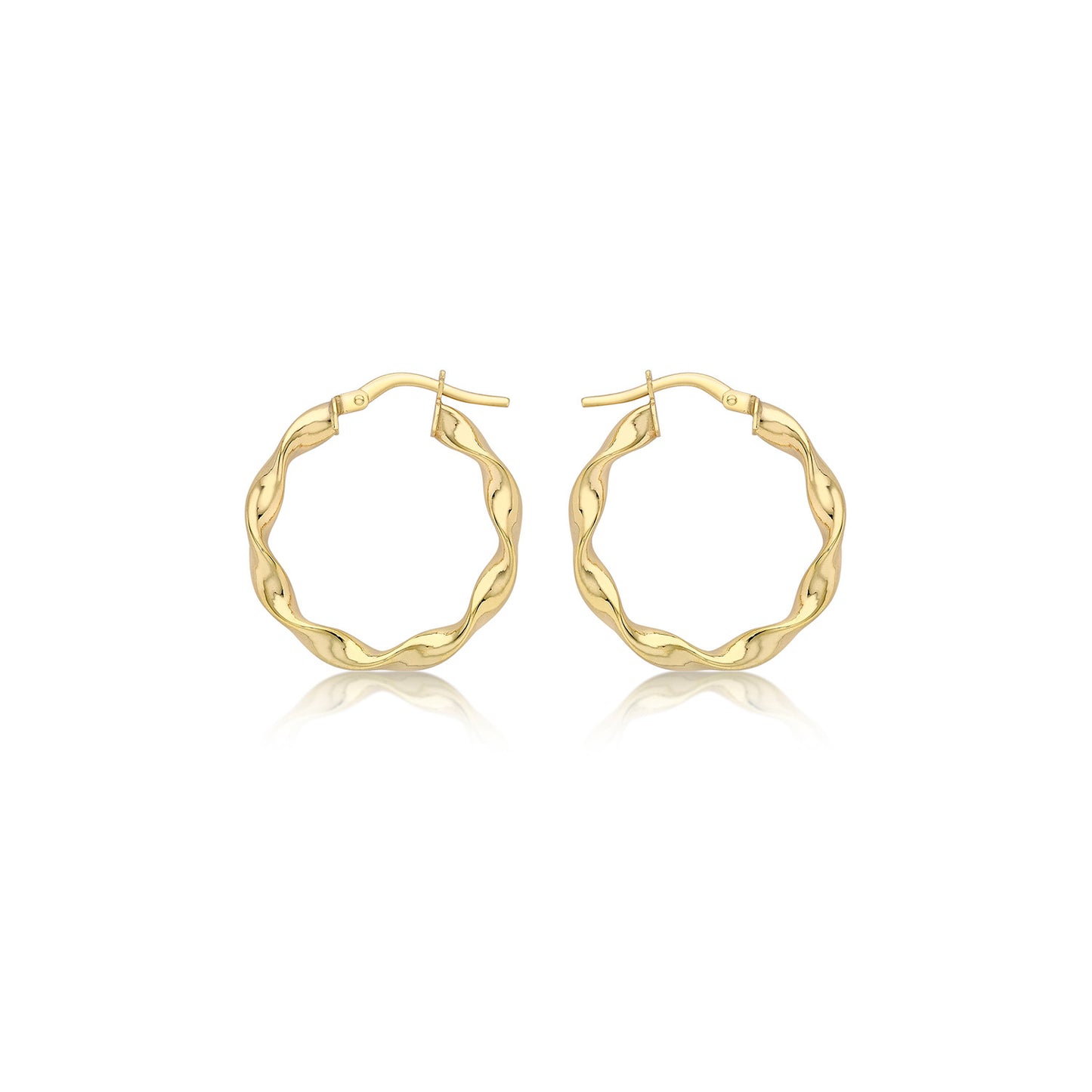9K Yellow Gold 22.5mm Twist Hoop Creole Earrings