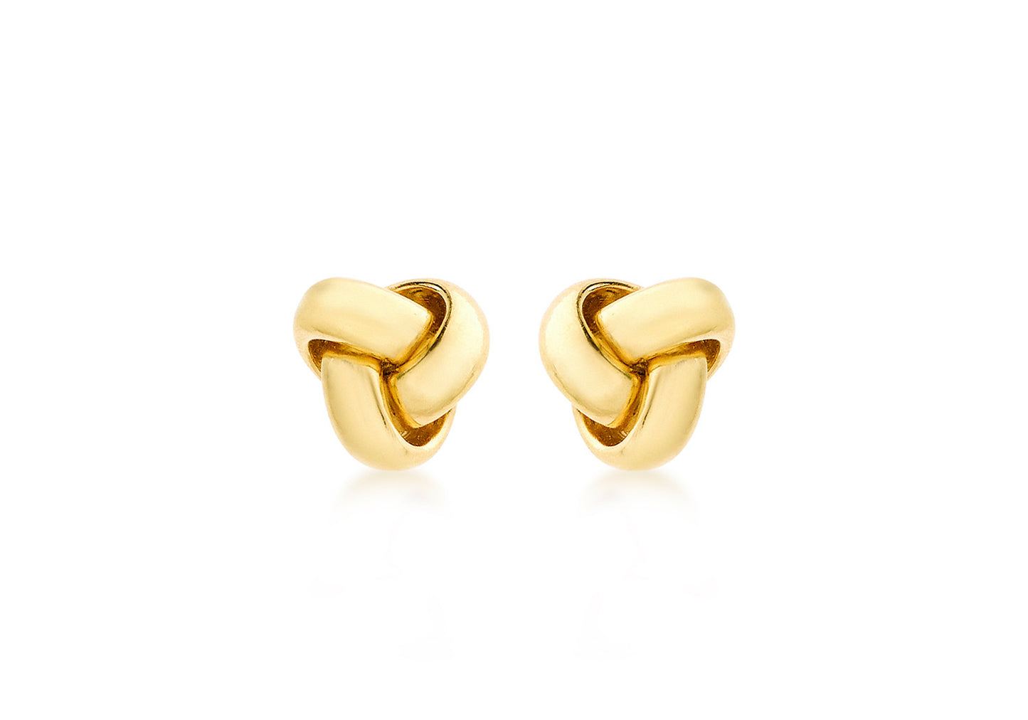 9K Yellow Gold 8mm Knot Stud Earrings