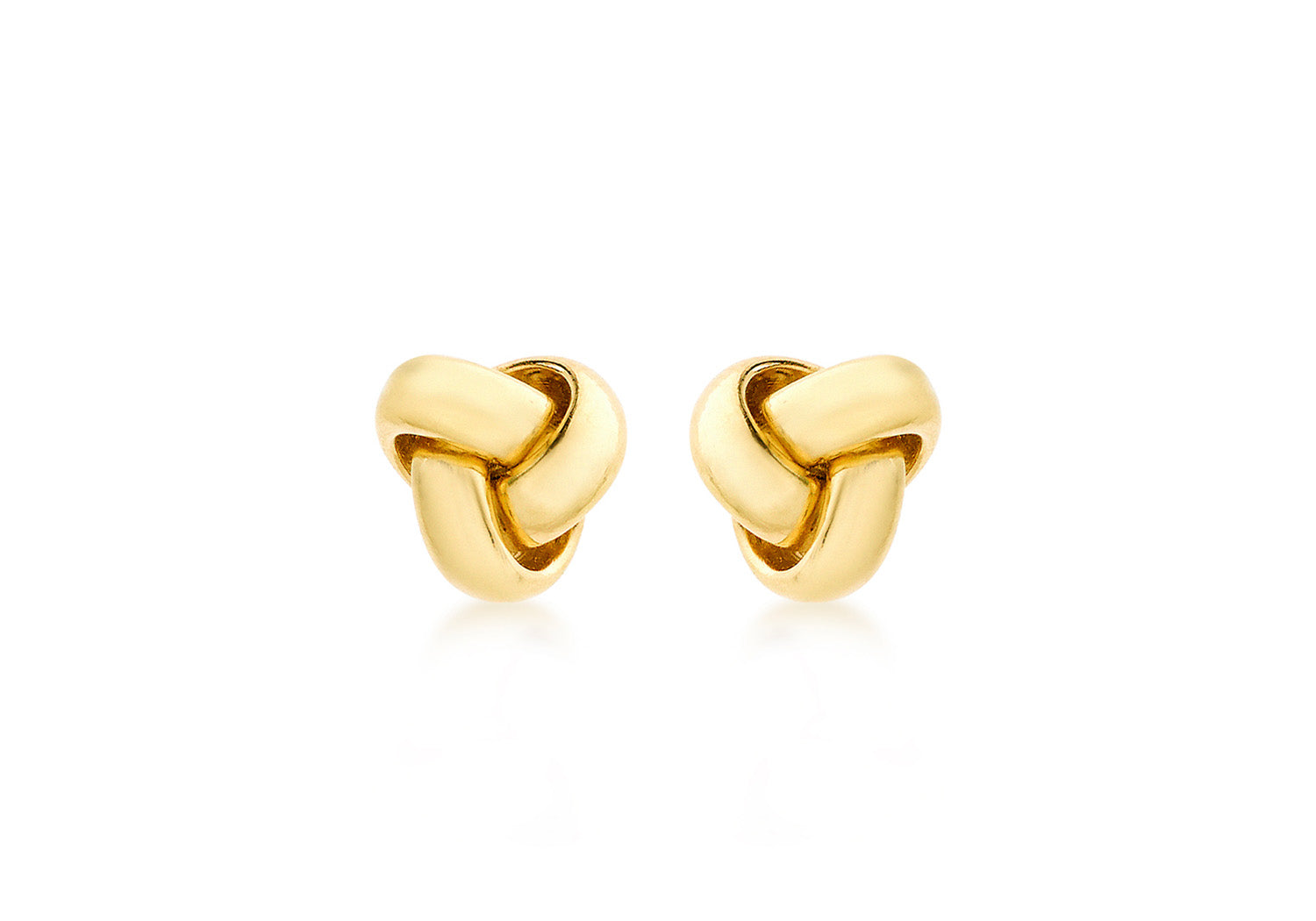 9K Yellow Gold 8mm Knot Stud Earrings