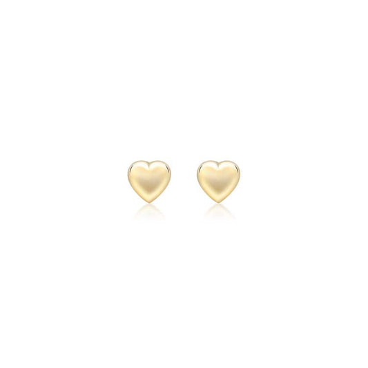 9K Yellow Gold Mini Heart Earrings