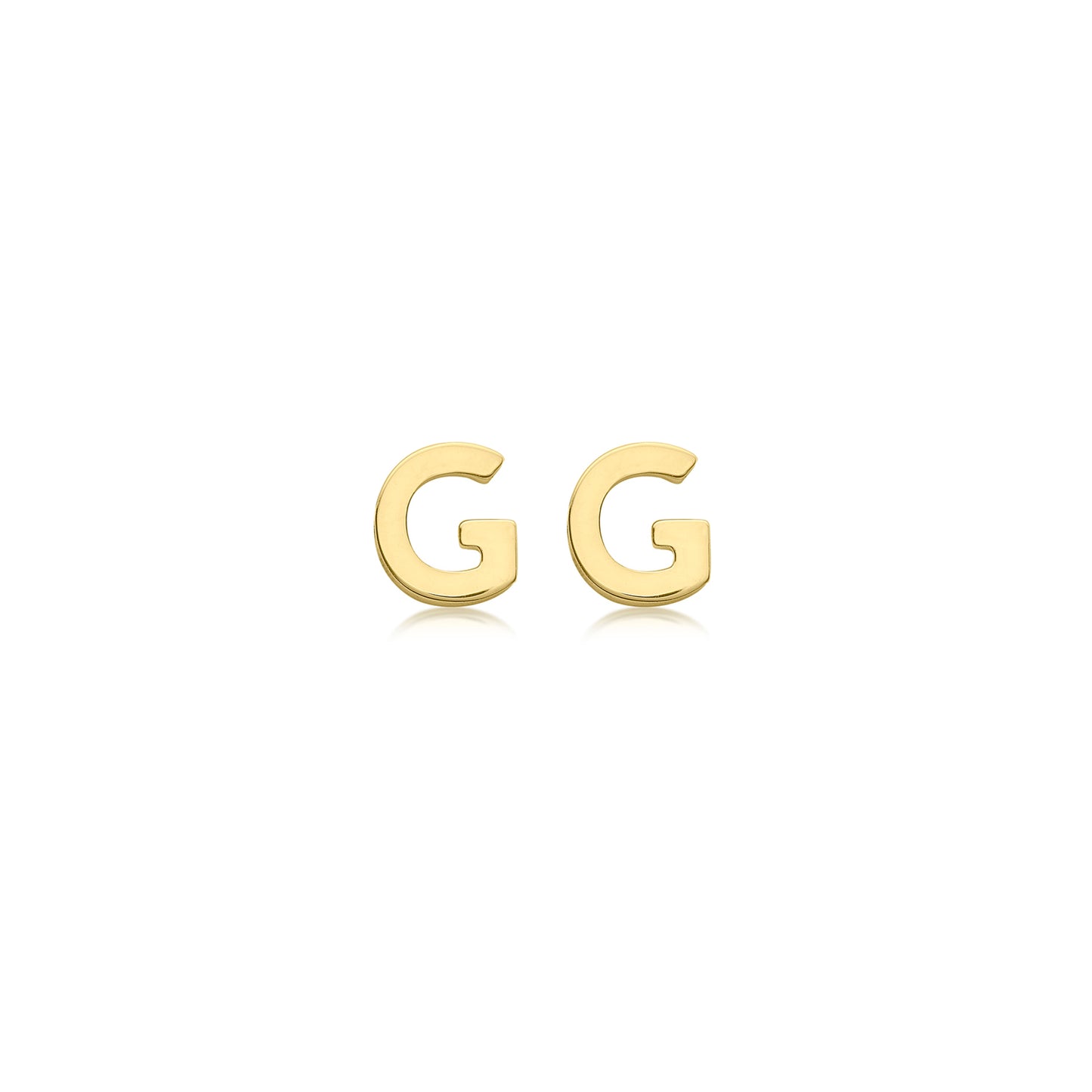 9K Yellow Gold Mini Initial 'G' Stud Earrings
