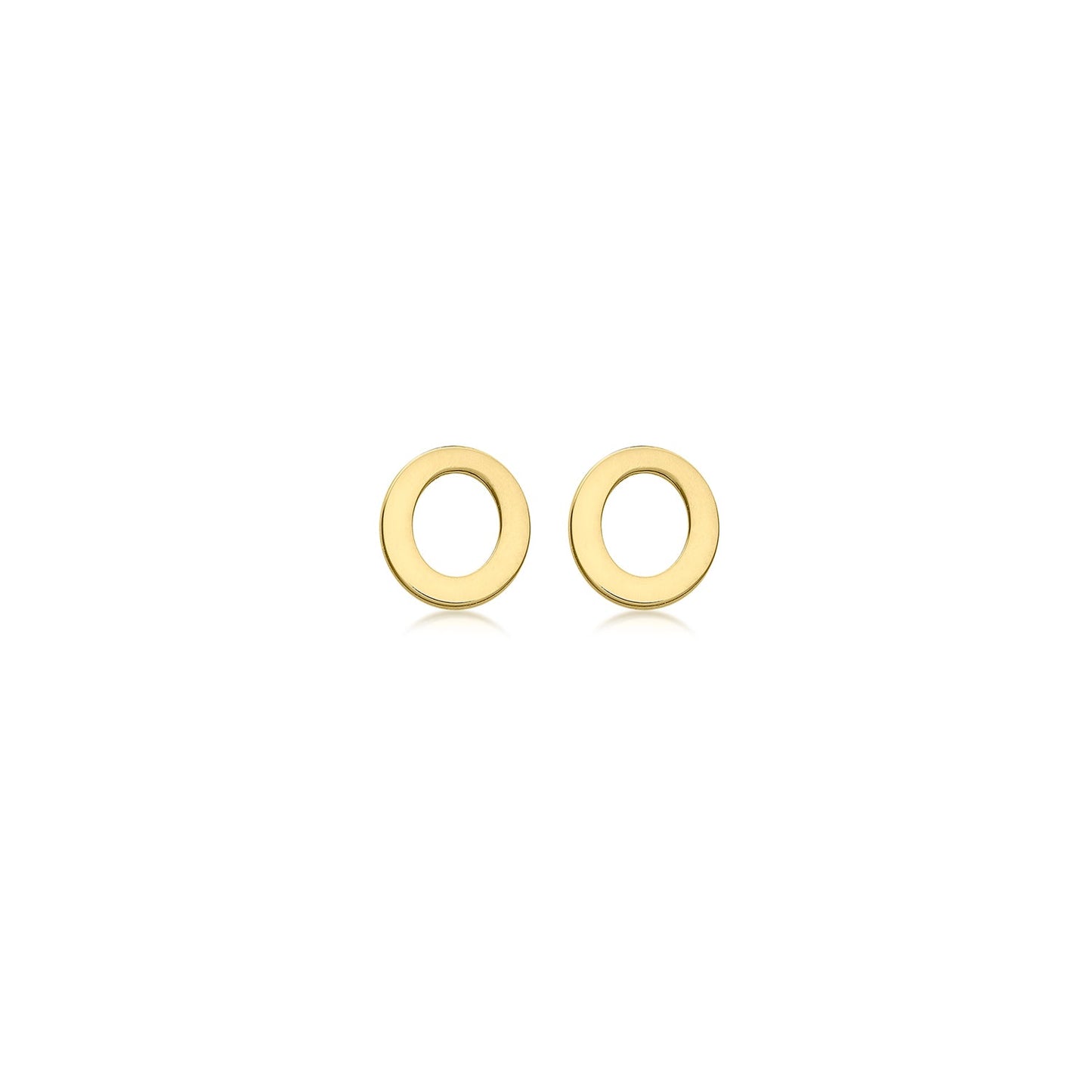 9K Yellow Gold Mini Initial Stud Earrings — O