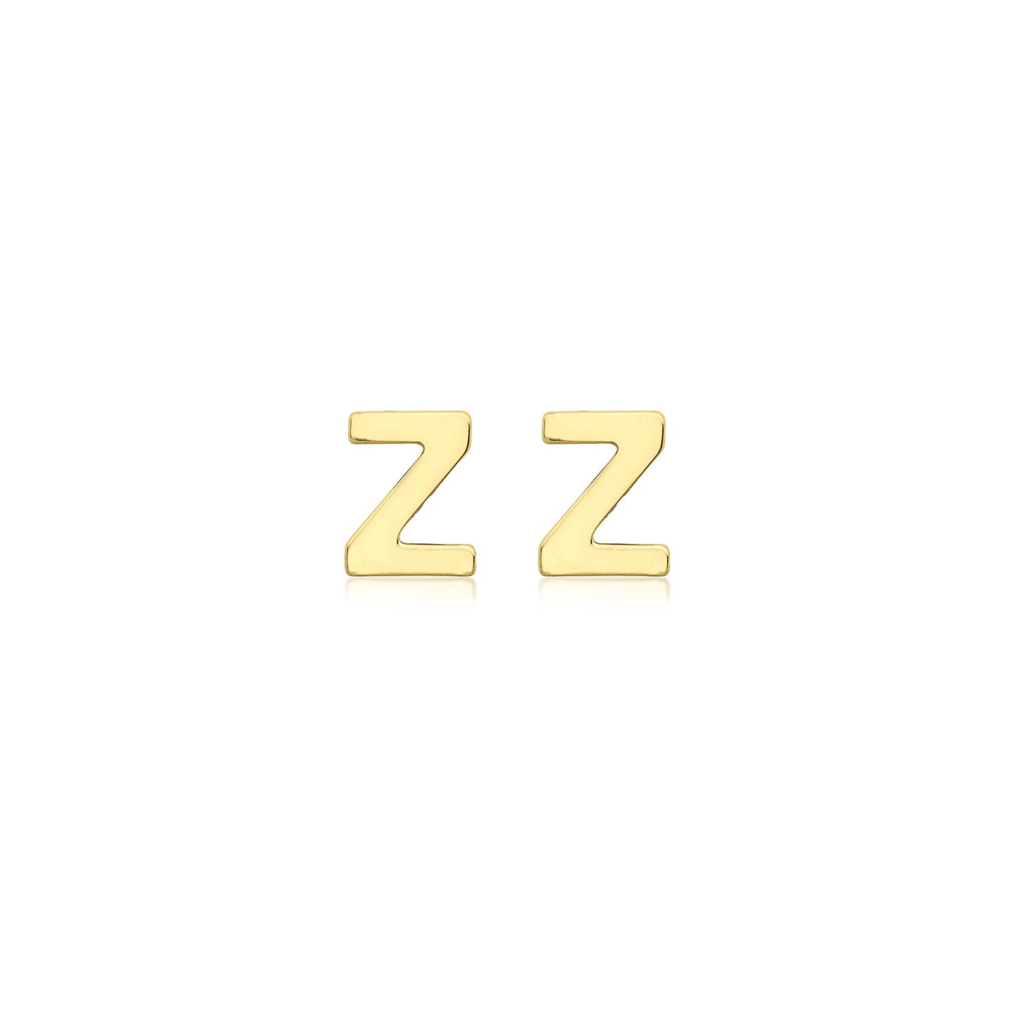 9K Yellow Gold Mini Initial 'Z' Stud Earrings