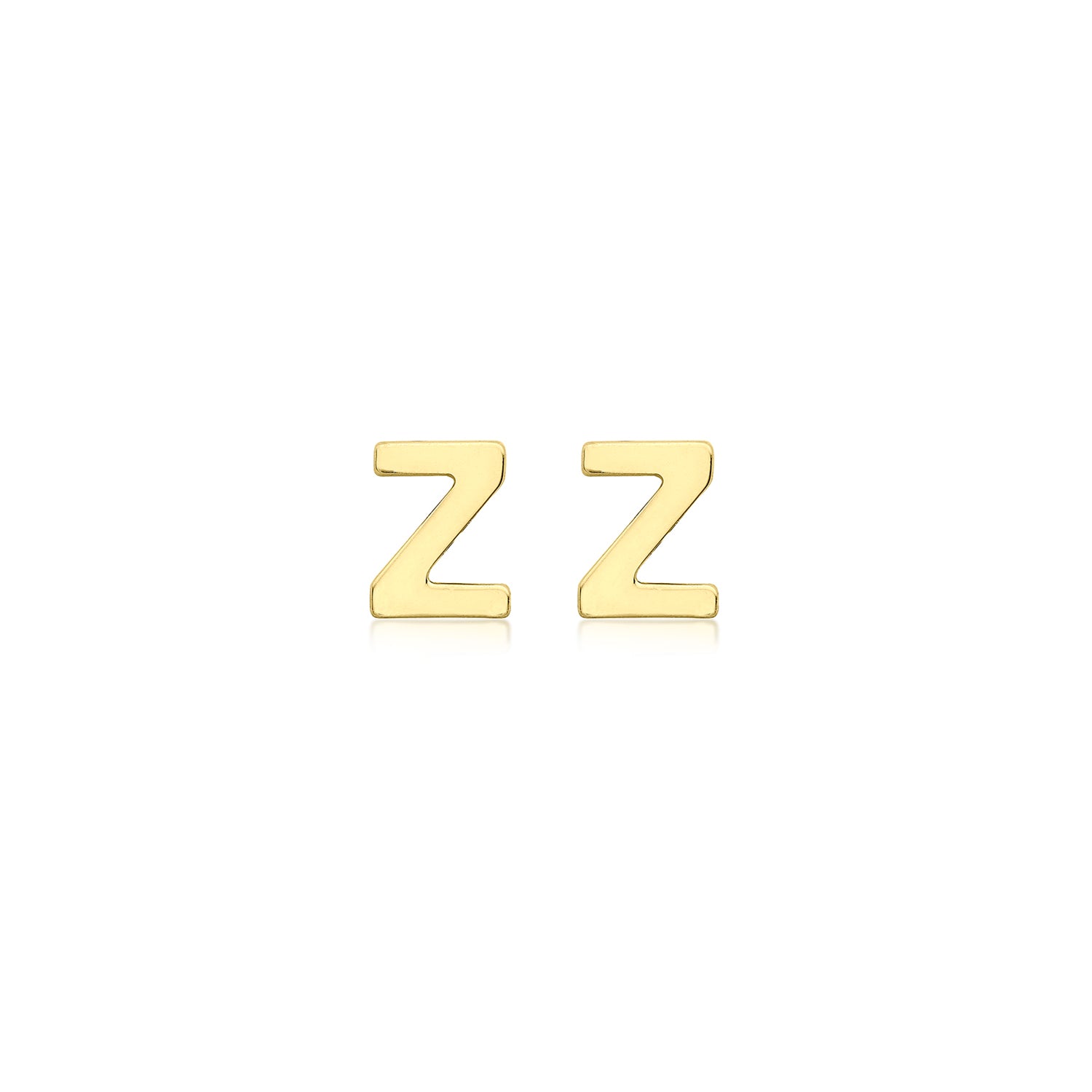9K Yellow Gold Mini Initial 'Z' Stud Earrings