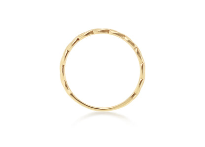 9K Yellow Gold Twist Slim Stacker Ring