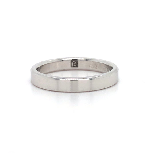 18K WG 3MM PLAIN FLAT BAND