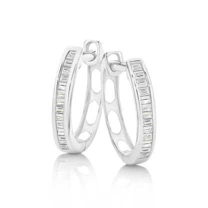 Hoop Earrings 18KT Gold 0.7g 0.1ct GH/SI