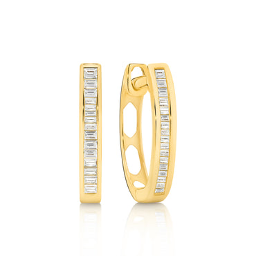 Hoop Earrings 18KT Gold 0.7g 0.1ct GH/SI