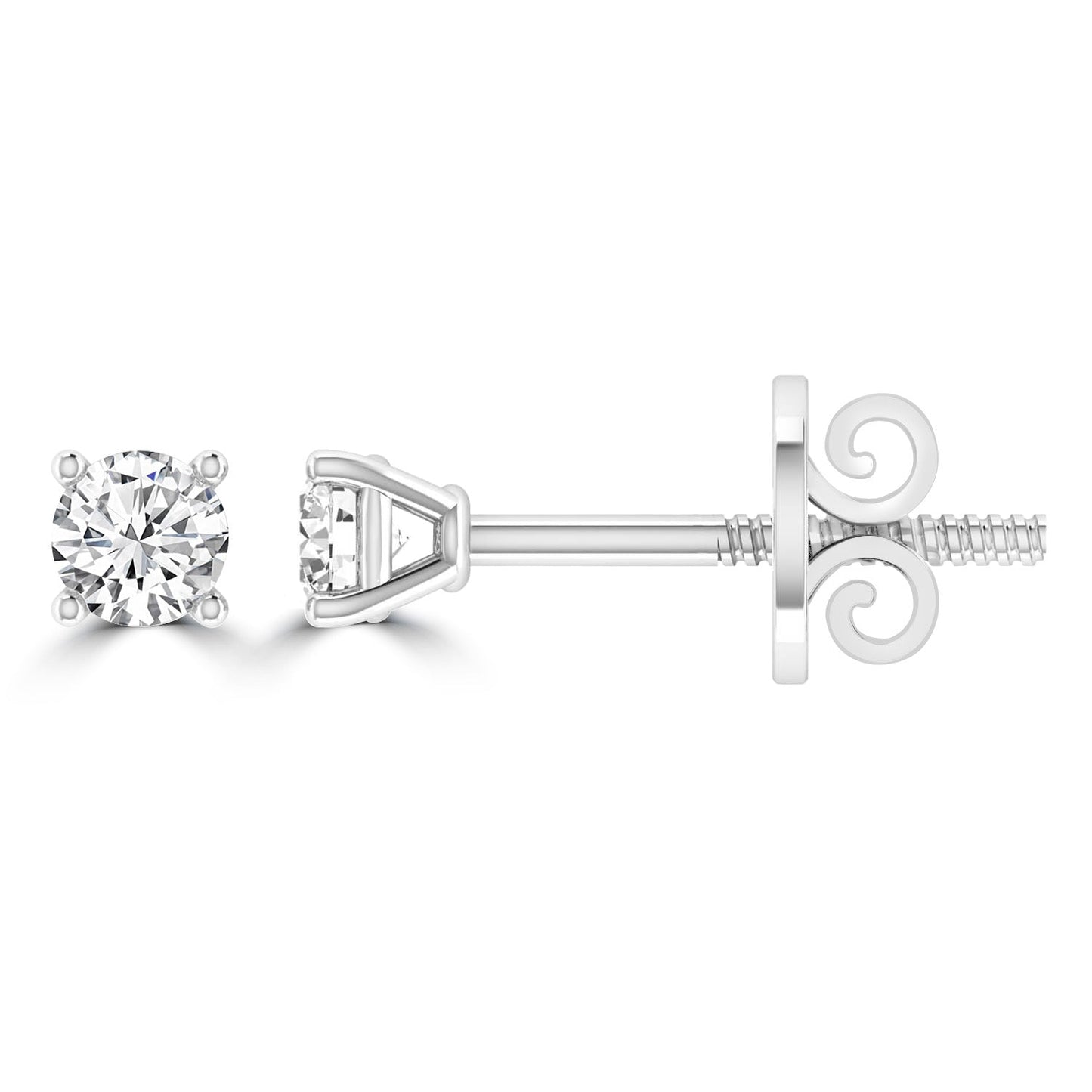 Diamond Stud Earrings with 0.50ct Diamonds in 18K White Gold - 18WCE50