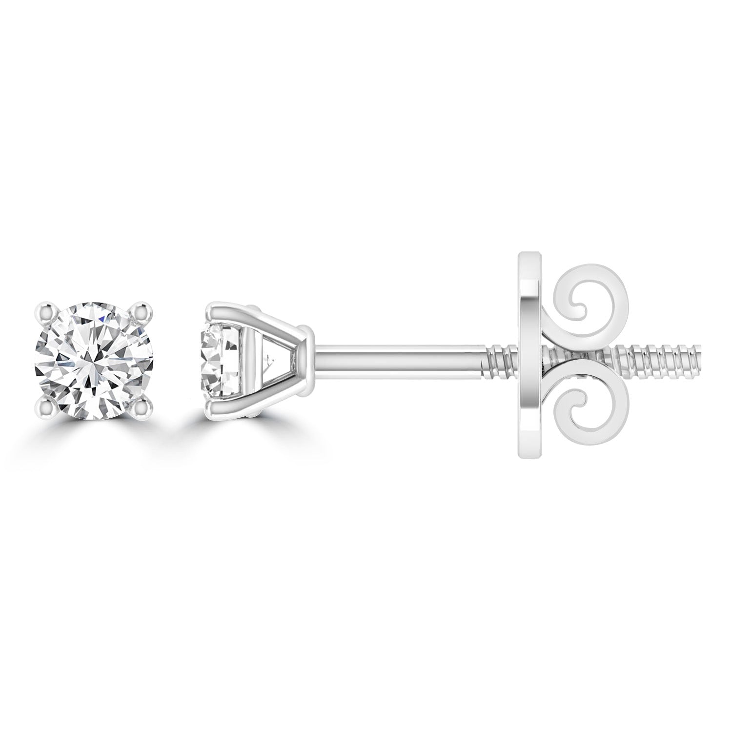 Diamond Stud Earrings with 0.50ct Diamonds in 18K White Gold - 18WCE50