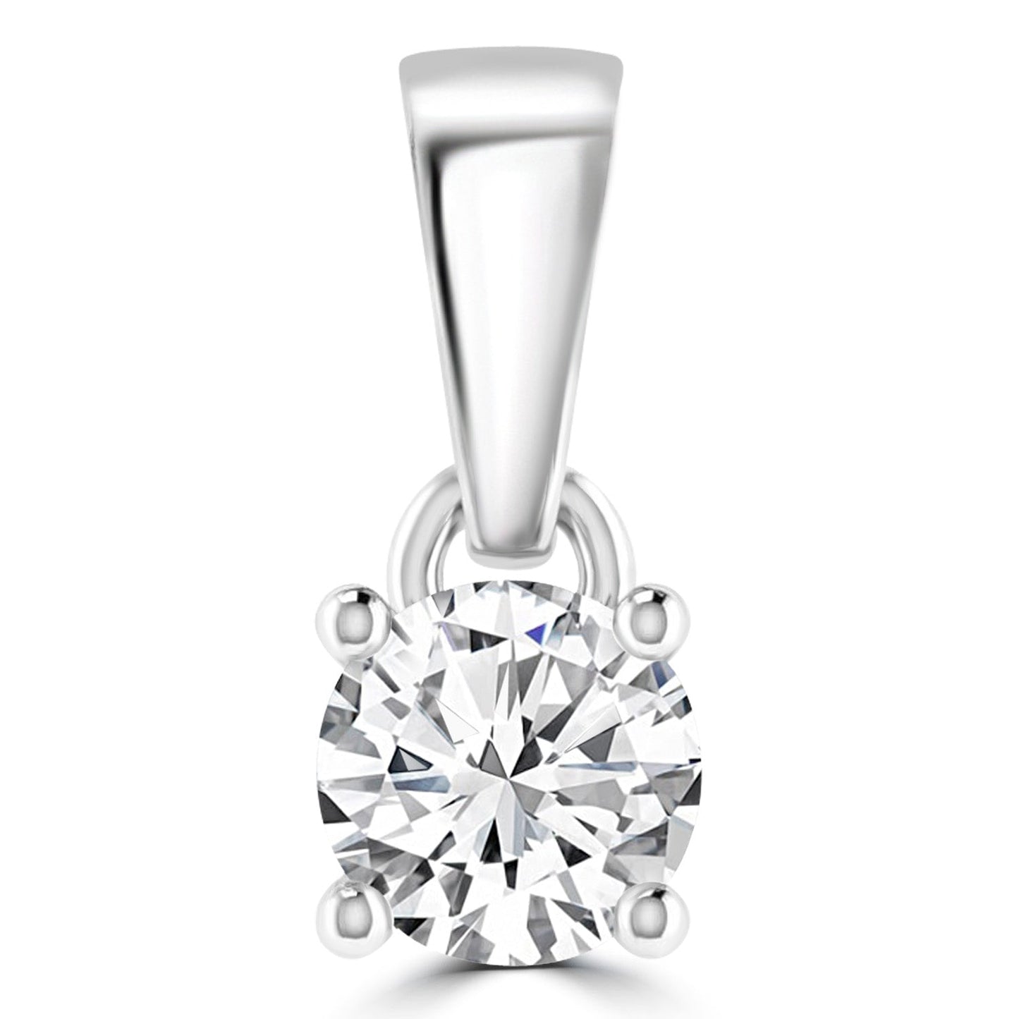 Diamond Solitaire Pendant with 0.25ct Diamonds in 18K White Gold - 18WCP25