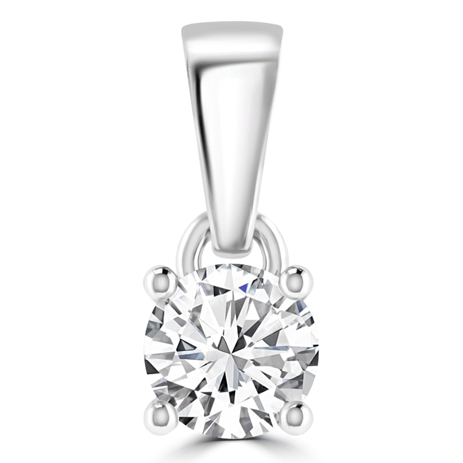 Diamond Solitaire Pendant with 0.25ct Diamonds in 18K White Gold - 18WCP25