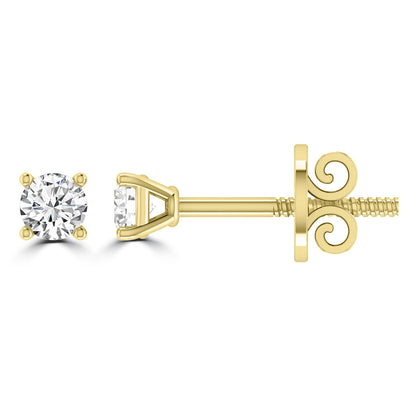 Diamond Stud Earrings with 0.50ct Diamonds in 18K Yellow Gold - 18YCE50