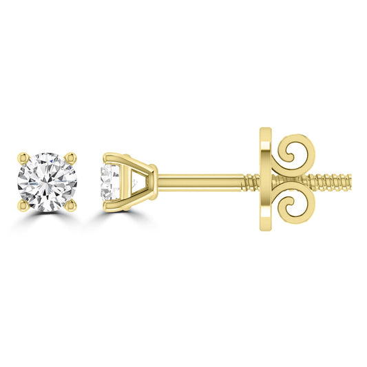 Diamond Stud Earrings with 0.50ct Diamonds in 18K Yellow Gold - 18YCE50