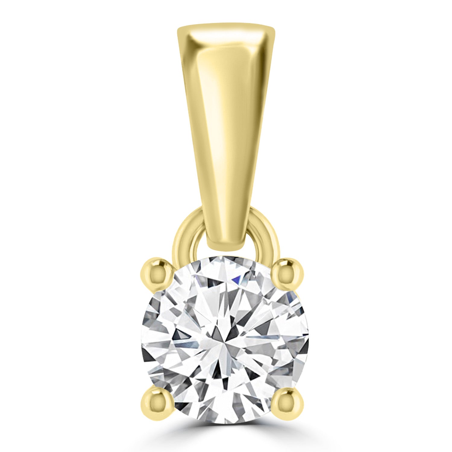 Diamond Solitaire Pendant with 0.25ct Diamonds in 18K Yellow Gold - 18YCP25