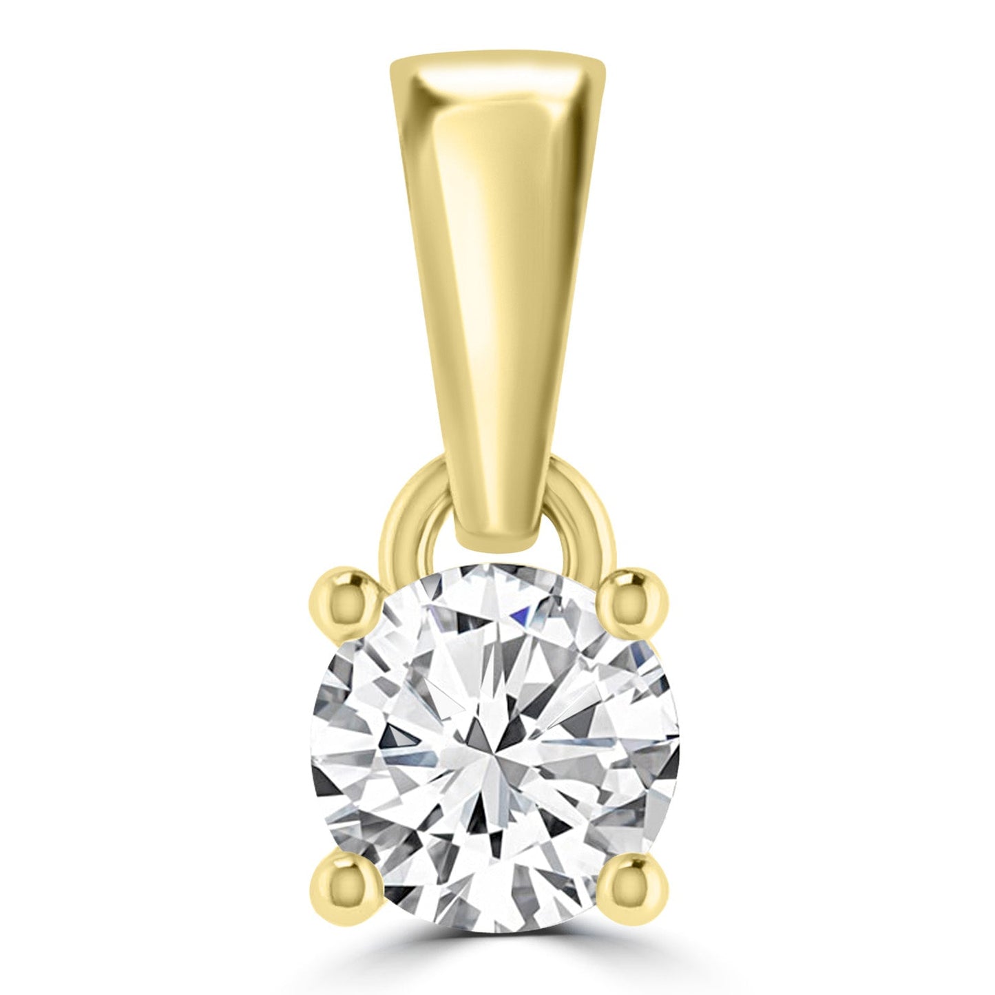 Diamond Solitaire Pendant with 0.30ct Diamonds in 18K Yellow Gold - 18YCP30