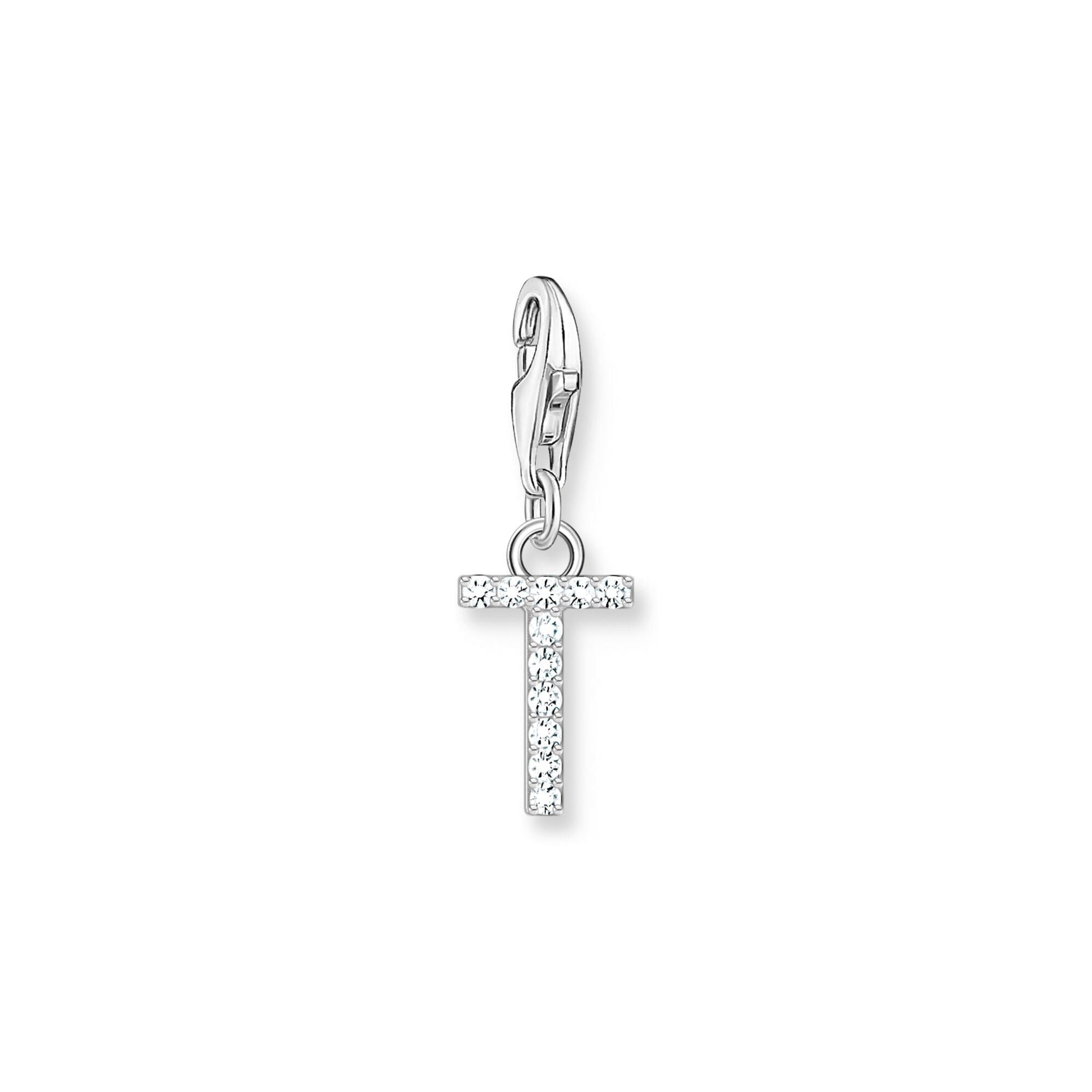 Thomas Sabo Initial Charm Pendant — T, Sterling silver