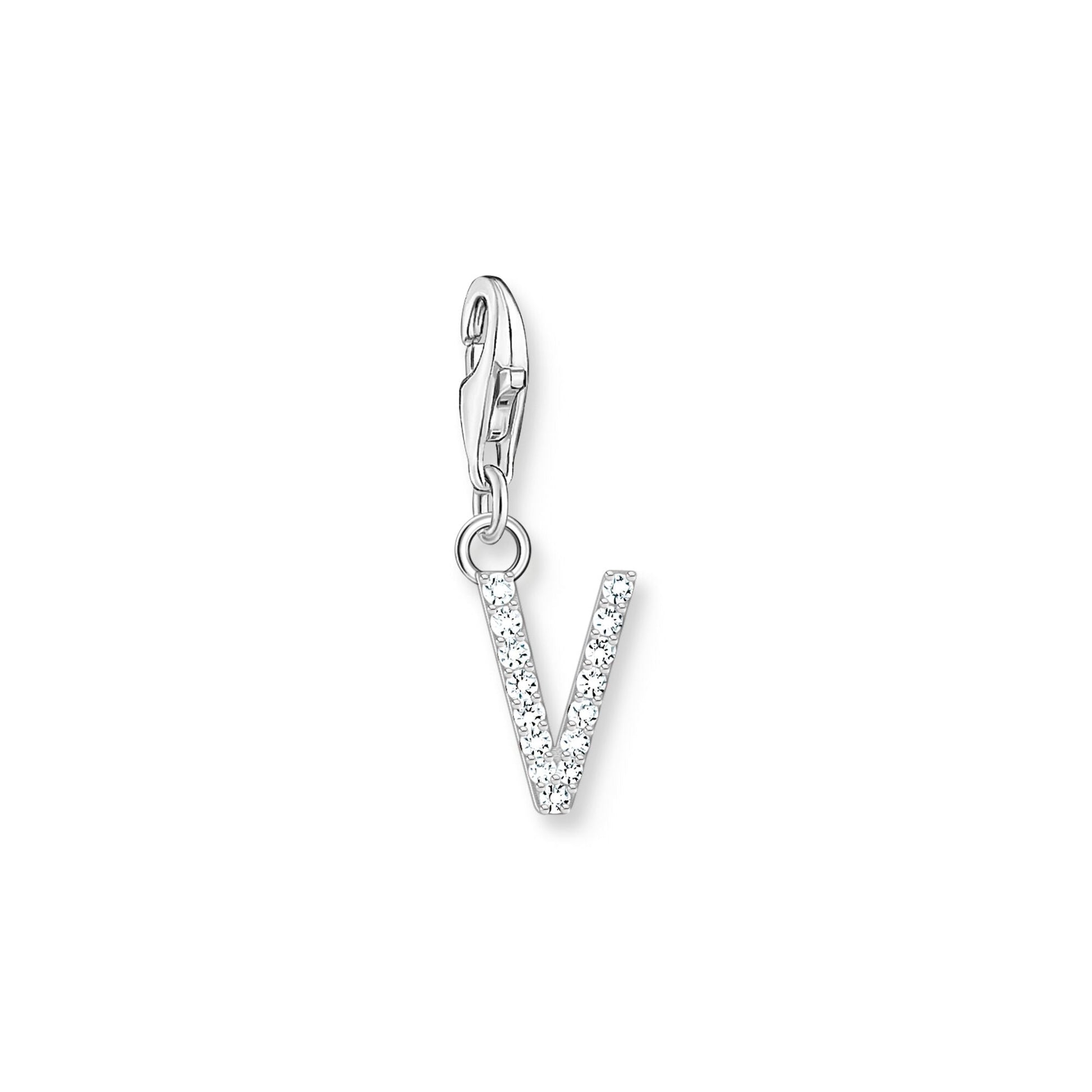 Thomas Sabo Initial Charm Pendant — V, Sterling silver