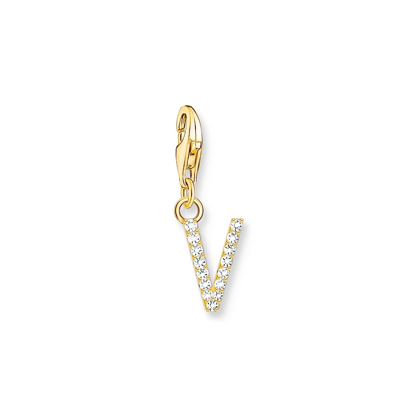 Thomas Sabo Initial Charm Pendant — V, Gold-plated
