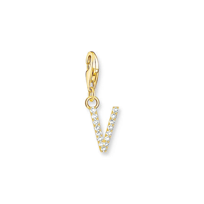 Thomas Sabo Initial Charm Pendant — V, Gold-plated