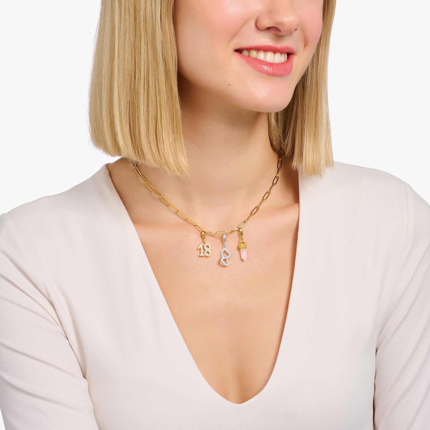 THOMAS SABO Charm Pendant Number "18" Gold