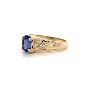 9K YG 9ct DIA/SAP 0.13 Ring