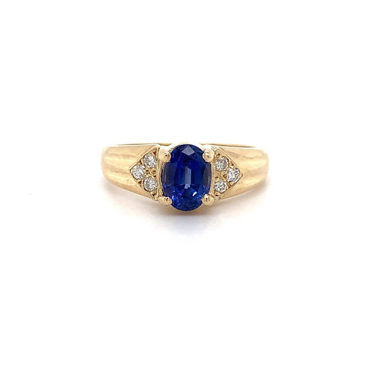 9K YG 9ct DIA/SAP 0.13 Ring