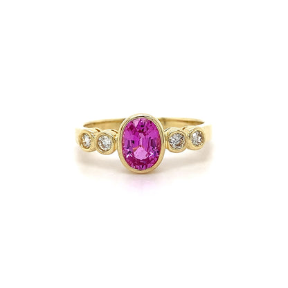 1.05ct Pink Sapphire + 0.20ct Dia