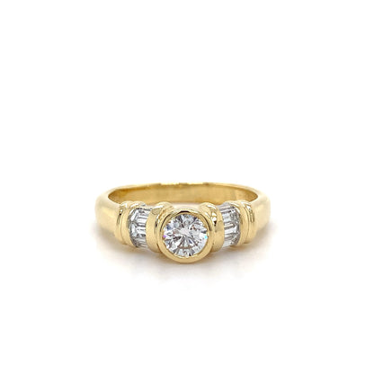 18kt YG 0.58ct Diamond Bezel Set Ring