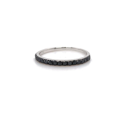 9kt WG Black Dia Band
