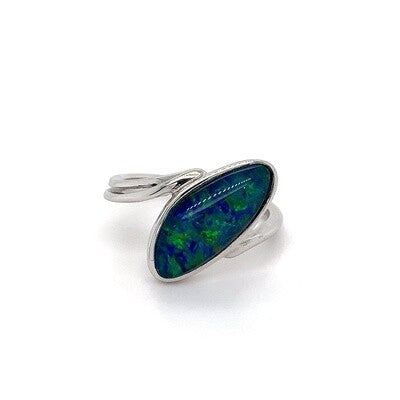 9kt WG Doublet Opal Ring