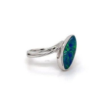 9kt WG Doublet Opal Ring