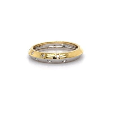 18kt 2-Tone Knife Edge Dia Band