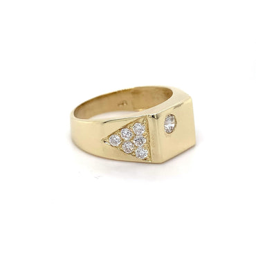 9kt YG GTS C/Zirconia Ring
