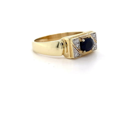 9kt YG Aus Sapphire Dia Ring