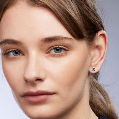 0.63+0.14ct Oval Blue Sapphire Earrings 18kt WG